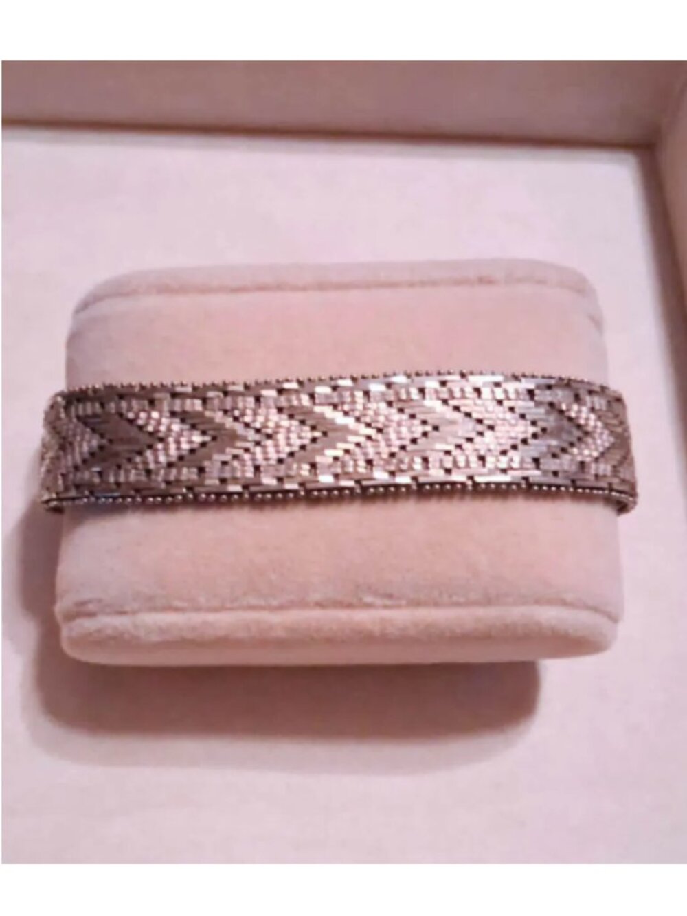 Sterling Silver Milor Chevron Bracelet Size 7.5, 1/2 inch Wide, 37.83 grams